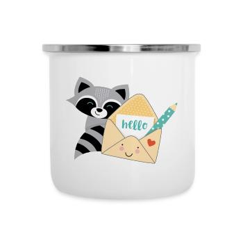 Waschbär-Post - Emaille-Tasse - Weiß - Vorne