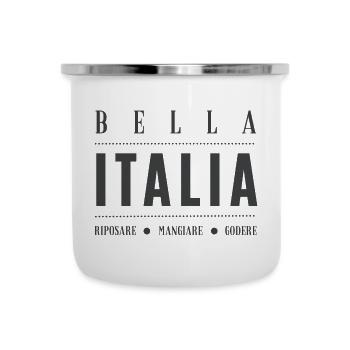Bella Italia - Erhol Dich gut! - Emaille-Tasse - Weiß - Vorne