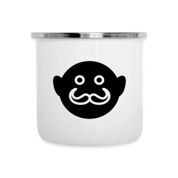 Gesicht Schnurrbart - Emaille-Tasse - Weiß - Vorne