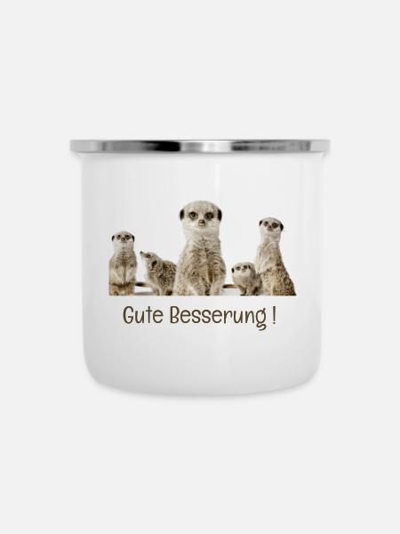 Gute besserung - Emaille-Tasse - Weiß