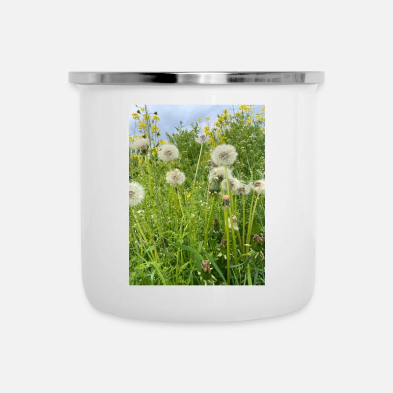 Pusteblumen Zeit - Emaille-Tasse - Weiß