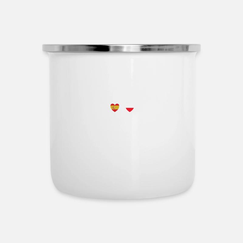Espagne et Pologne Drapeau polonais Drapeaux - Tasse émaillée - blanc