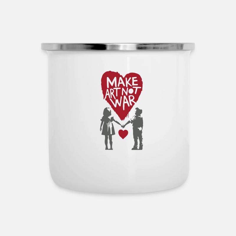 make art not war | Colors changeable - Camper Mug - white
