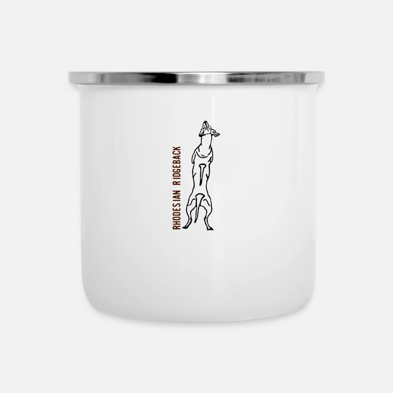 Rhodesian Ridgeback Rücken - Emaille-Tasse - Weiß
