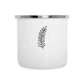 Ast Zweig Blatt Blätter Pflanze Natur Mistel Tanne - Emaille-Tasse - Weiß - Vorne