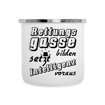 Rettungsgasse Spruch Auto Verkehr Medizin Geschenk - Emaille-Tasse - Weiß - Vorne