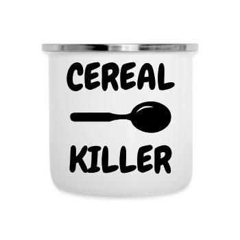 Cereal Killer - Humor - Funny - Joke - Friend - Emaille-Tasse - Weiß - Vorne