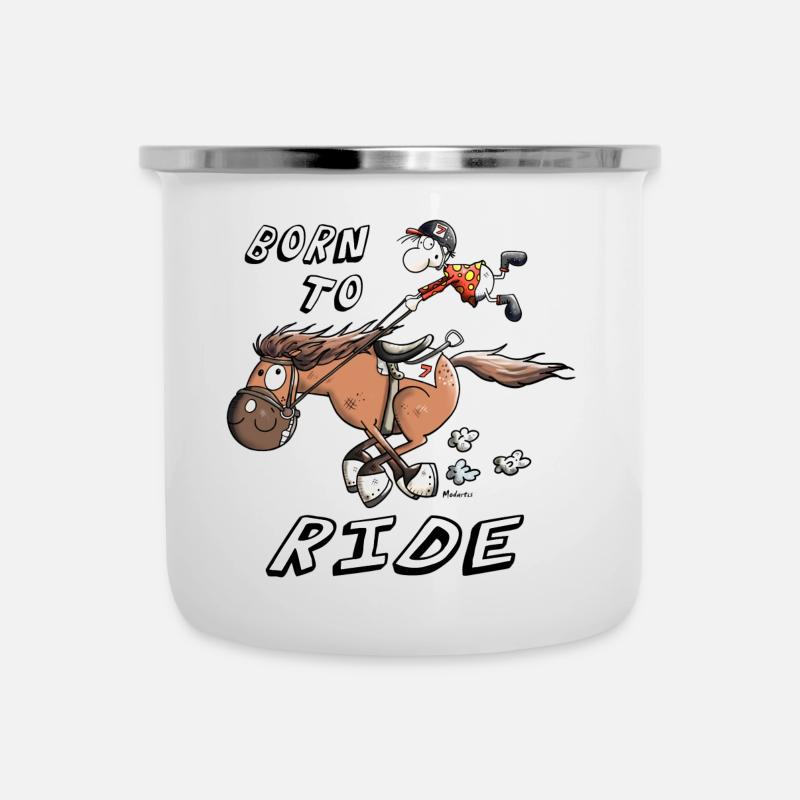 Born to Ride - Tasse émaillée - blanc