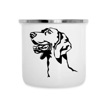 Tête de braque de Weimar - Tasse émaillée - blanc - Devant