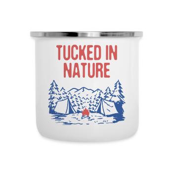 Niché dans la nature Camping Faune Camper En plein air - Tasse émaillée - blanc - Devant