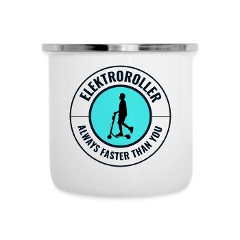 Electric Scooter Driver Motorized E-Scooter - Camper Mug - white - Front