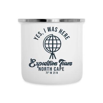 Nordkap Nord Kapp Cap Nord - Emaille-Tasse - Weiß - Vorne