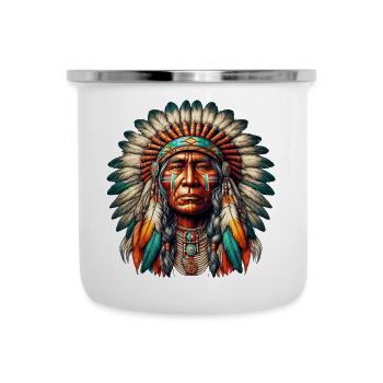 Amerikanisch Indianer Amerikanische Rote Haut - Emaille-Tasse - Weiß - Vorne