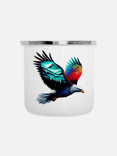 Adler - Emaille-Tasse - Weiß