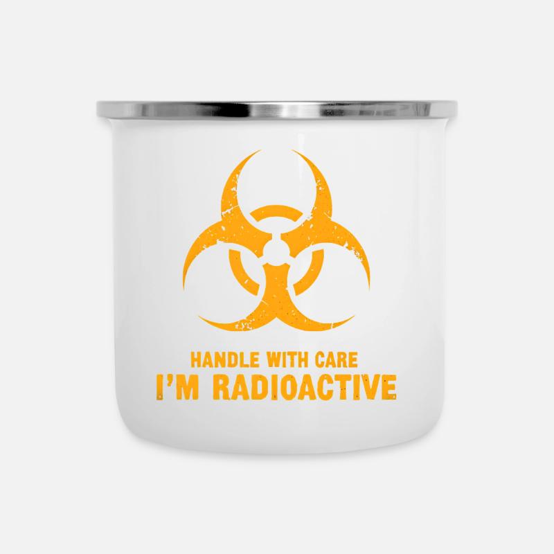 Handle with Care, I'm Radioactive - Camper Mug - white
