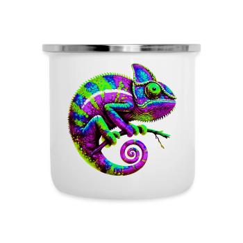 Chamäleon - Emaille-Tasse - Weiß - Vorne