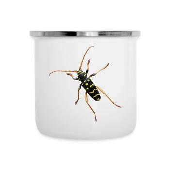 Cerf bélier en chêne - Tasse émaillée - blanc - Devant