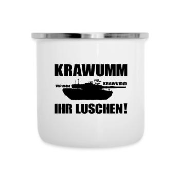 Leopard 2 Panzer Tank Kampfpanzer - Emaille-Tasse - Weiß - Vorne