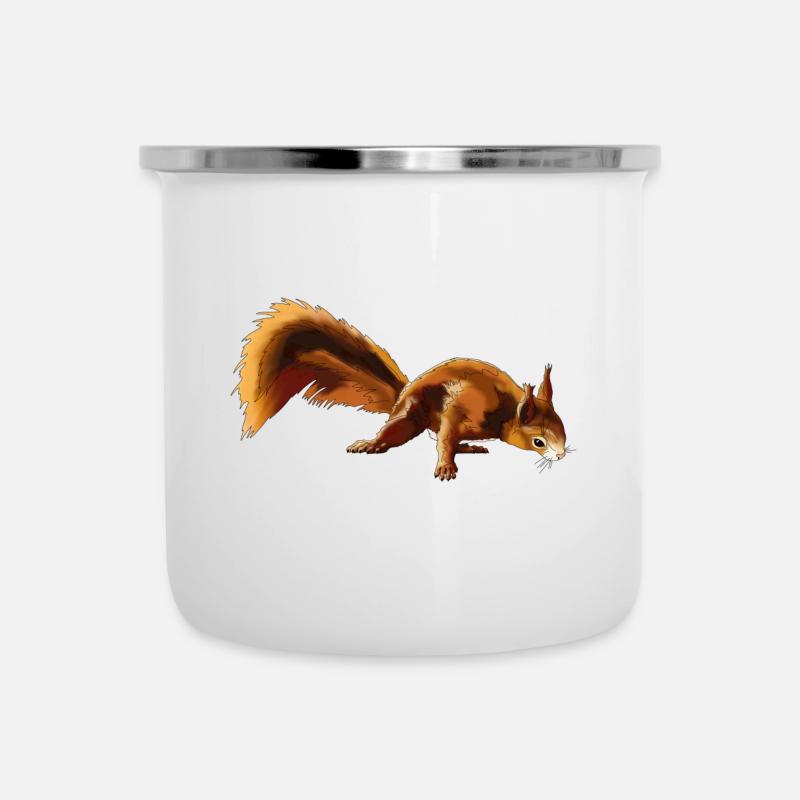 Eichhörnchen 4 - Emaille-Tasse - Weiß