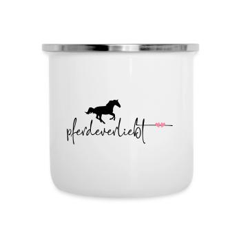 amoureux des chevaux - Tasse émaillée - blanc - Devant