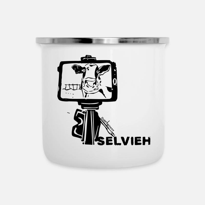 Selvieh - Emaille-Tasse - Weiß