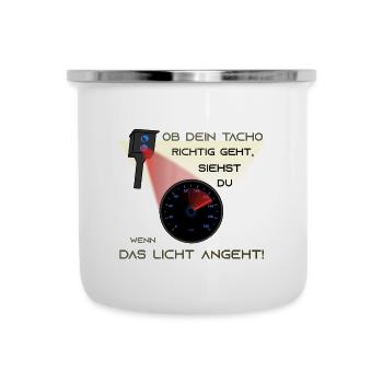 Auto Tuning Spruch lustig Blitzer - Emaille-Tasse - Weiß - Vorne