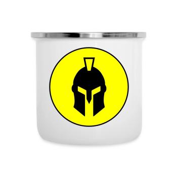 Spartaner Helm - Emaille-Tasse - Weiß - Vorne
