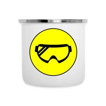 Skibrille icon - Emaille-Tasse - Weiß - Vorne