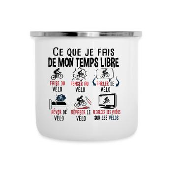 Vélo Vélos Cycliste Cyclisme Cadeau Triathlon BMX - Tasse émaillée - blanc - Devant