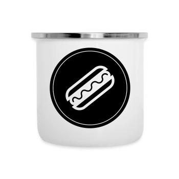 Hotdog Foodie Symbol - Emaille-Tasse - Weiß - Vorne