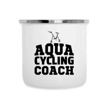 Aqua Cycling Swimming Pool Fitness Training Coach - Camper Mug - white - Front