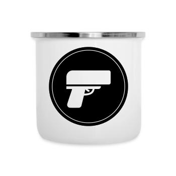 Cercle de pluie d’argent d’armes à feu - Tasse émaillée - blanc - Devant