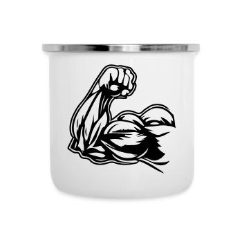 Arm Muskeln Bizeps - Emaille-Tasse - Weiß - Vorne