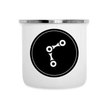 Fahrrad Radfahren Kette - Emaille-Tasse - Weiß - Vorne