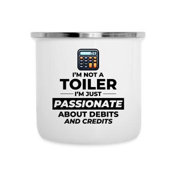Comptable passionné Débits de crédits Humour drôle - Tasse émaillée - blanc - Devant