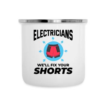 Elektriker Humor Elektrotechniker Ingenieur - Emaille-Tasse - Weiß - Vorne