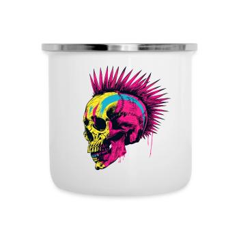 Horror Punk Zombie Mohawk - Emaille-Tasse - Weiß - Vorne