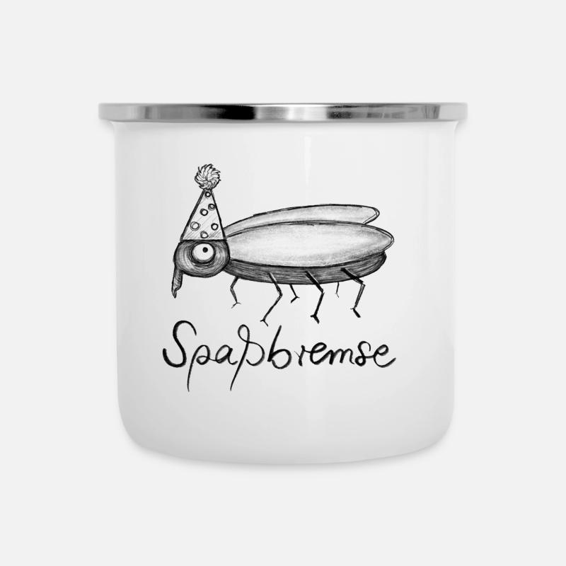Spaßbremse Skizze fertig - Emaille-Tasse - Weiß