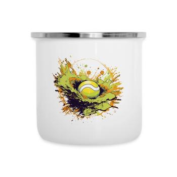Tennis ball - Emaille-Tasse - Weiß - Vorne