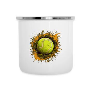 Tennis ball - Emaille-Tasse - Weiß - Vorne