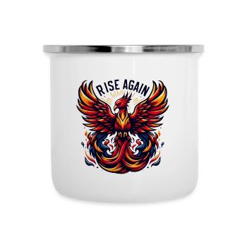 Rise Again - Illustration de Phénix - Tasse émaillée - blanc - Devant