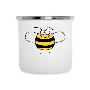 Lustige Süße Kinder Biene / Hummel - Emaille-Tasse - Weiß - Vorne