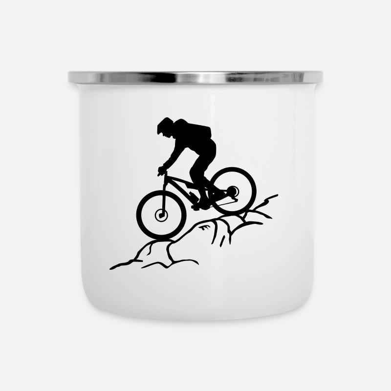 Mountain biking, mountain biking and mountains - Camper Mug - white