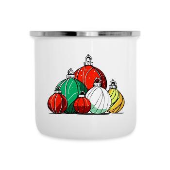 Boules de decoration de Noël - Tasse émaillée - blanc - Devant