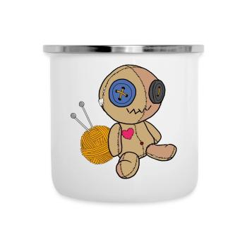 Voodoo-Puppe - Emaille-Tasse - Weiß - Vorne