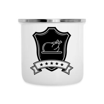 Chicken coat of arms - Camper Mug - white - Front