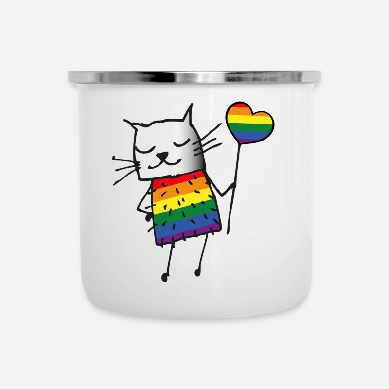 LGBT & Pride - Emaille-Tasse - Weiß