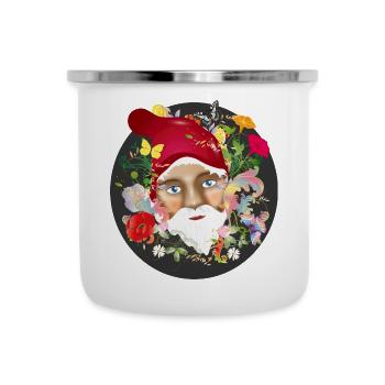 Die bunte Welt der Gartenzwerge voller Geheimnisse - Emaille-Tasse - Weiß - Vorne