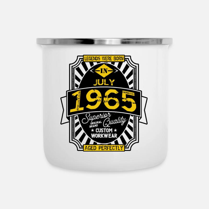 1965 JULI - Emaille-Tasse - Weiß