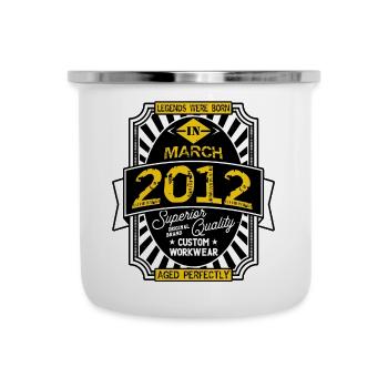 2012 MÄRZ - Emaille-Tasse - Weiß - Vorne